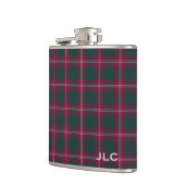 Clan Crawford Tartan Maroon Plaid Monogram Heupfles (Links)