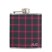 Clan Crawford Tartan Maroon Plaid Monogram Heupfles (Voorkant)
