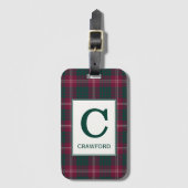 Clan Crawford Tartan Monogrammed Bagagelabel (Voorkant (verticaal))