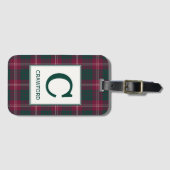 Clan Crawford Tartan Monogrammed Bagagelabel (Voorkant (horizontaal))