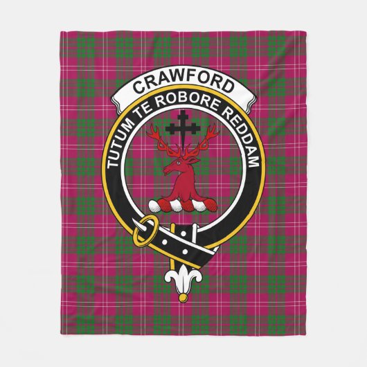 Clan Crawford Tartan Pset Fleece Deken (Voorkant)