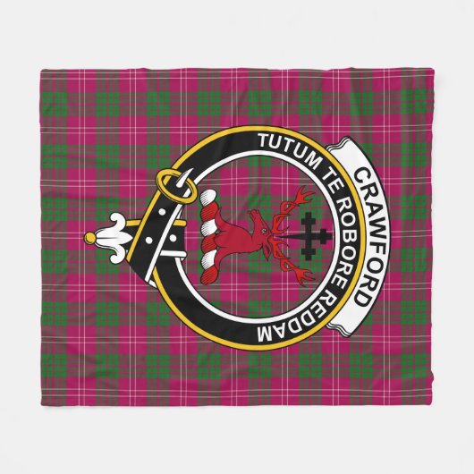 Clan Crawford Tartan Pset Fleece Deken (Voorkant (Horizontaal))