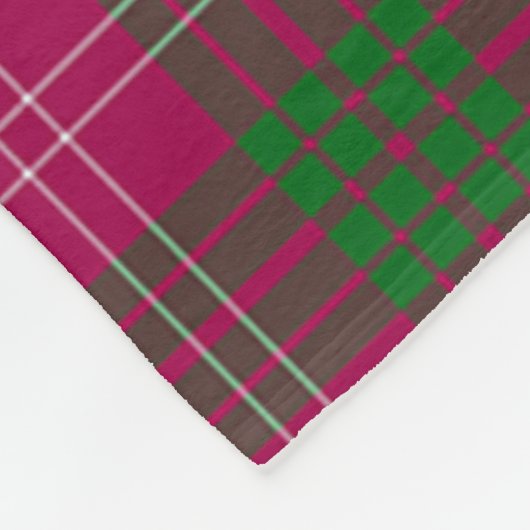 Clan Crawford Tartan Pset Fleece Deken (Hoek)
