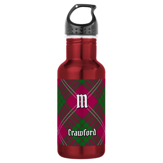 Clan Crawford Tartan RVS Waterfles (Voorkant)