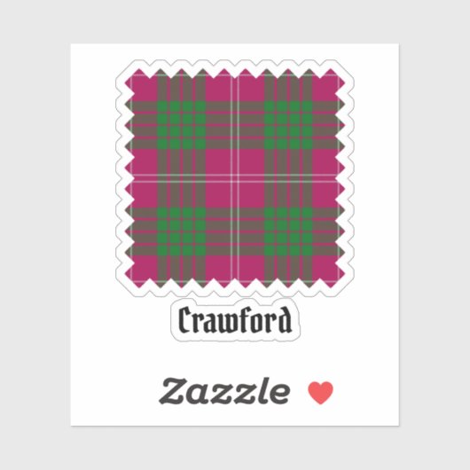 Clan Crawford Tartan Sticker (Vel)
