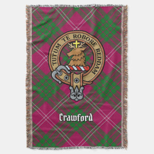 Clan Crawford Wapen over Tartan Deken