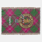 Clan Crawford Wapen over Tartan Deken (Voorkant)