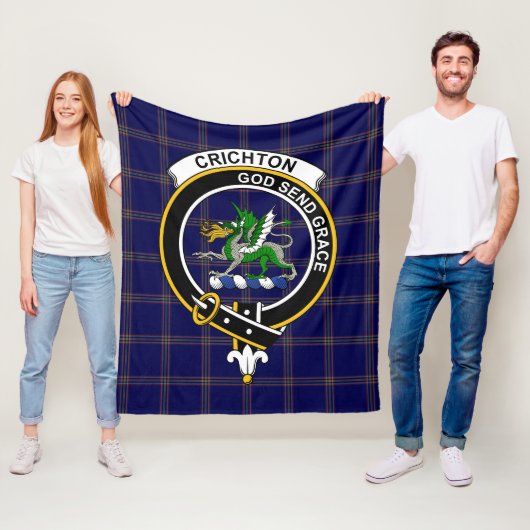 Clan Crichton Tartan Pset Fleece Deken (In situ)