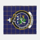 Clan Crichton Tartan Pset Fleece Deken (Voorkant (Horizontaal))