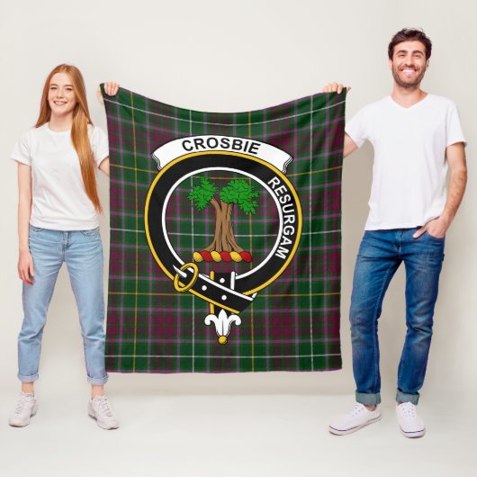 Clan Crosbie Tartan Pset Fleece Deken (In situ)