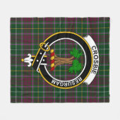 Clan Crosbie Tartan Pset Fleece Deken (Voorkant (Horizontaal))