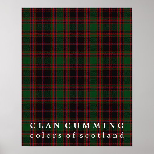 Clan Cumming Colors of Scotland Tartan Poster (Voorkant)