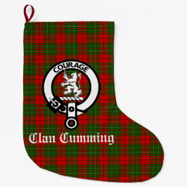 Clan Cumming Crest Badge and Tartan Personalized Grote Kerstsok