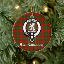 Clan Cumming Crest Badge and Tartan Personalized