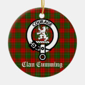 Clan Cumming Crest Badge and Tartan Personalized Keramisch Ornament (Voorkant)