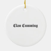 Clan Cumming Crest Badge and Tartan Personalized Keramisch Ornament (Achterkant)