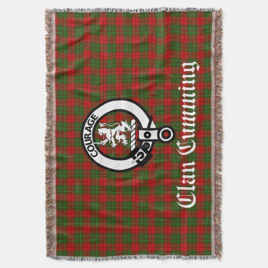 Clan Cumming Crest Badge en Tartan Deken (Voorkant Verticaal)