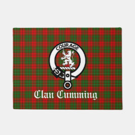 Clan Cumming Crest Badge en Tartan Deurmat