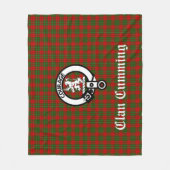 Clan Cumming Crest Badge en Tartan Fleece Deken (Voorkant)