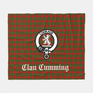 Clan Cumming Crest Badge en Tartan Fleece Deken