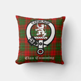 Clan Cumming Crest Badge en Tartan Kussen