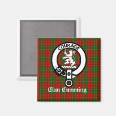 Clan Cumming Crest Badge en Tartan Magneet (Voorkant / Achterkant)