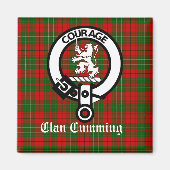 Clan Cumming Crest Badge en Tartan Magneet (Voorkant)