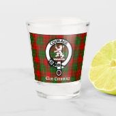 Clan Cumming Crest Badge en Tartan Shot Glas (Voorkant)