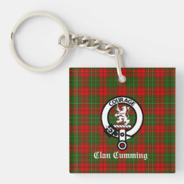 Clan Cumming Crest Badge en Tartan Sleutelhanger