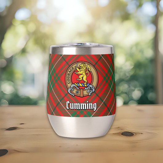 Clan Cumming Crest over Tartan