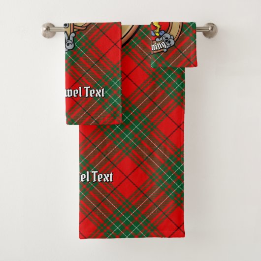 Clan Cumming Crest over Tartan Bad Handdoek (Insitu)