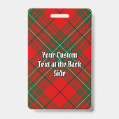 Clan Cumming Crest over Tartan Badge (Back)