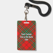 Clan Cumming Crest over Tartan Badge (Back with Lanyard)