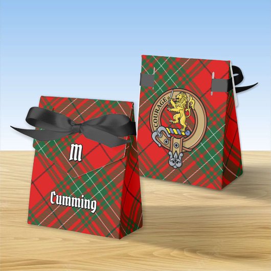 Clan Cumming Crest over Tartan Bedankdoosjes