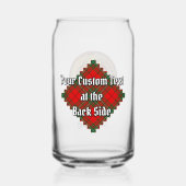 Clan Cumming Crest over Tartan Blikvorm Glas (Achterkant)