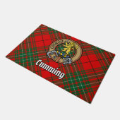 Clan Cumming Crest over Tartan Deurmat (Schuin)