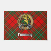 Clan Cumming Crest over Tartan Deurmat (Voorkant)