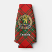 Clan Cumming Crest over Tartan Flesjeskoeler (Voorkant)