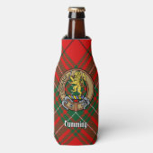 Clan Cumming Crest over Tartan Flesjeskoeler (Fles Voorkant)