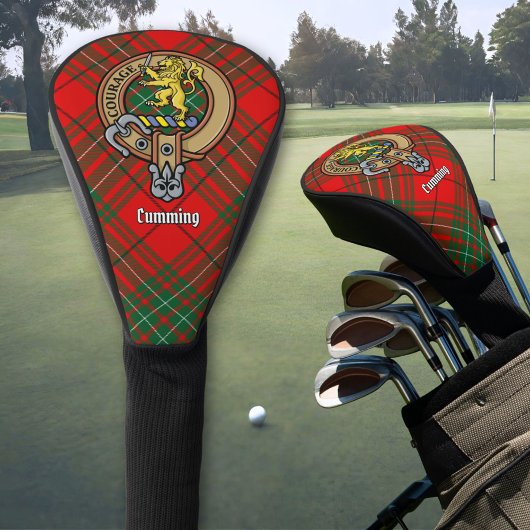 Clan Cumming Crest over Tartan Golfheadcover