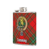 Clan Cumming Crest over Tartan Heupfles (Links)