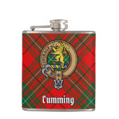 Clan Cumming Crest over Tartan Heupfles (Voorkant)