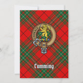 Clan Cumming Crest over Tartan Kaart (Achterkant)
