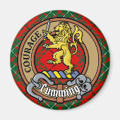 Clan Cumming Crest over Tartan Magneet (Voorkant)