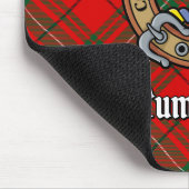 Clan Cumming Crest over Tartan Muismat (Hoek)