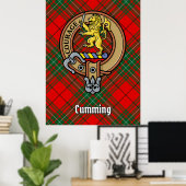 Clan Cumming Crest over Tartan Poster (Thuiskantoor)