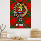 Clan Cumming Crest over Tartan Poster (Keuken)