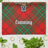 Clan Cumming Crest over Tartan Theedoek (Gevouwen)
