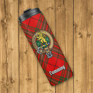 Clan Cumming Crest over Tartan Thermosbeker