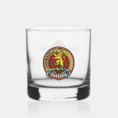 Clan Cumming Crest over Tartan Whisky Glas (Voorkant)